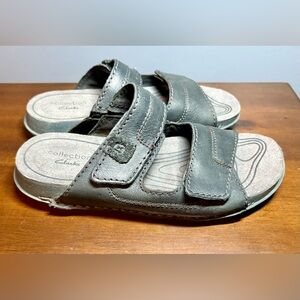 Women’s Clarks Litton Strap Leather Sandals - Black - Size 7